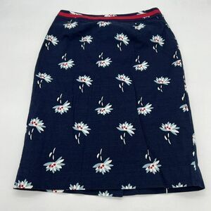 Boden Womens Navy Blue Floral Print Straight Pencil Skirt Size US 4R